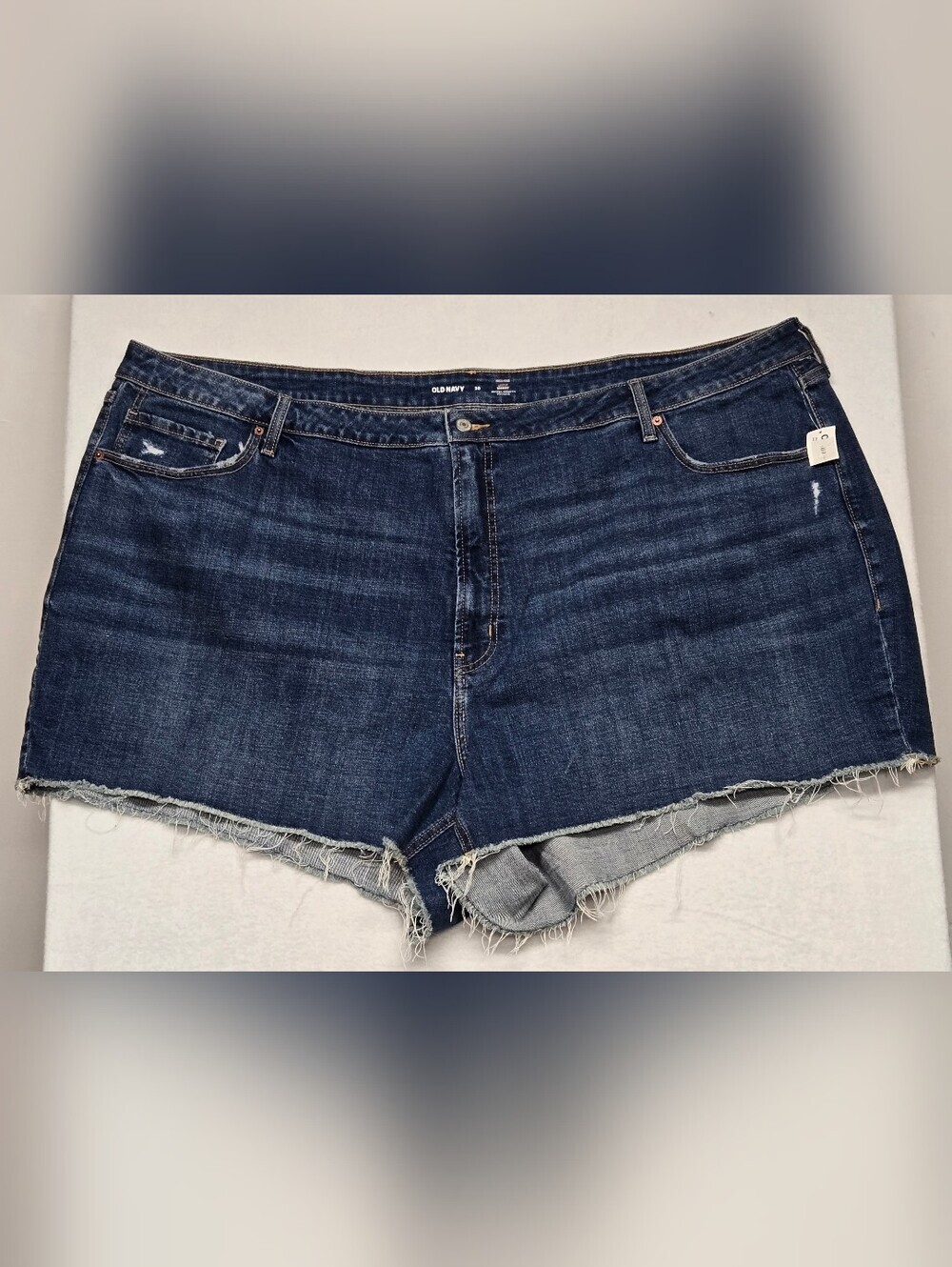 Old Navy Denim Shorts 30 High Rise Curvy Short Secret Smooth Pockets Distressed